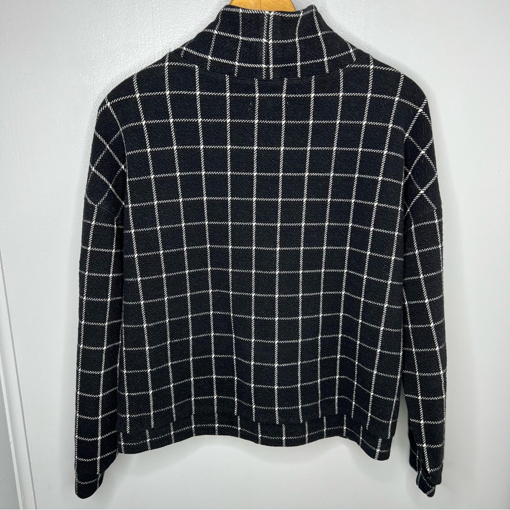 MADWELL BLACK with WHITE SOFTMOCK TURTLENECK TOP - Picture 5 of 5